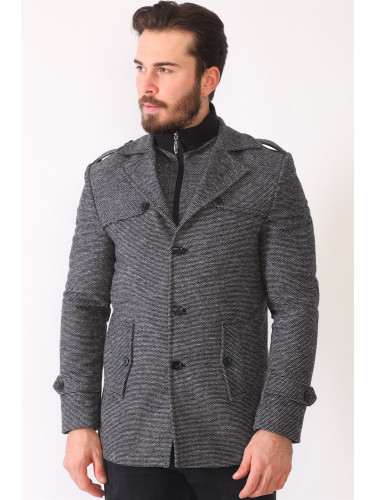 K7542 DEWBERRY MEN'S COAT-DOTTED BLACK