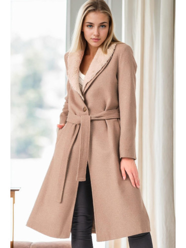 Z6671 DEWBERRY WOMEN'S COAT-BEIGE-1