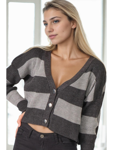 Z3008 DEWBERRY WOMEN'S CARDIGAN-ANTHRACITE-1