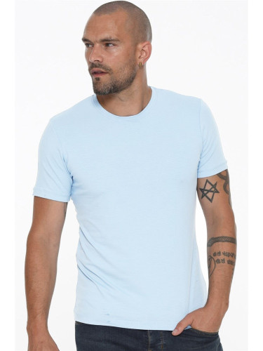 T8569 DEWBERRY BICYCLE COLLAR MEN'S T-SHIRT-BLUE