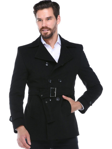 K7539 DEWBERRY SLIM-FIT MEN'S COAT-BLACK