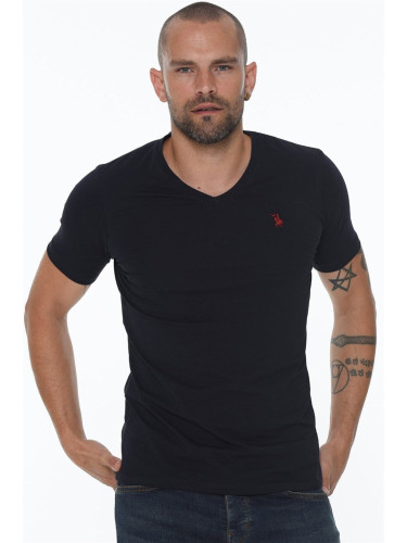 T8568 DEWBERRY V-NECK MEN'S T-SHIRT-NAVY BLUE