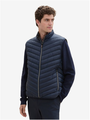 Dark blue men's quilted vest Tom Tailor - Men's