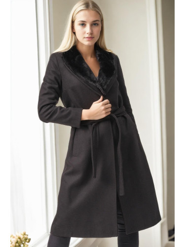 Z6671 DEWBERRY WOMEN'S COAT-BLACK-1