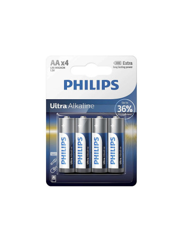 Philips LR6E4B/10 - 4 бр. Алкална батерия AA ULTRA ALKALINE 1,5V 2800mAh