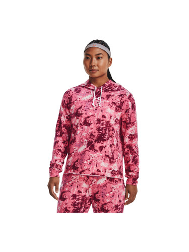 Суитшърт Under Armour Rival Terry Print Hoodie Pace Pink M