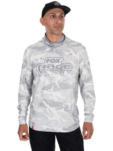 Fox Rage Тениска UV Hooded Top Light Camo XL