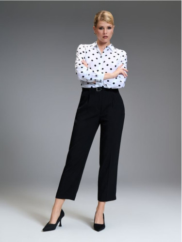 Sinsay - High-rise cigarette trousers - черeн