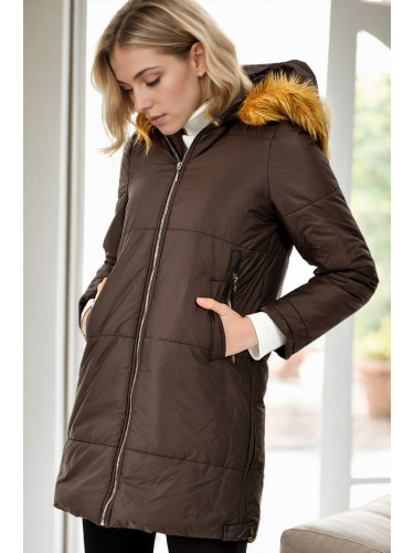 Z6590 DEWBERRY LADIES' COAT-COFFEE 1