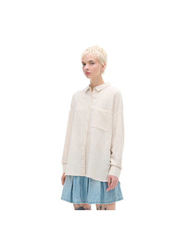 Cropp - Plain Oversized shirt - бежово