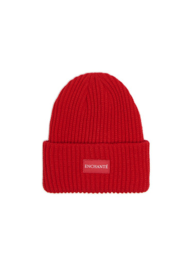 Cropp - Шапка beanie с нашивка - червeн