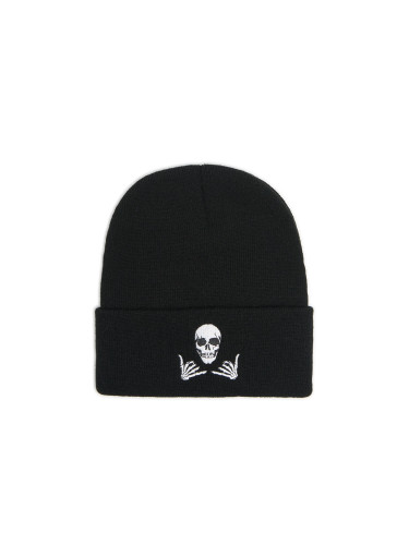 Cropp - Черна шапка beanie - черeн