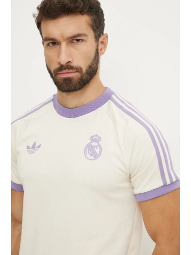 Тениска adidas Originals Real Madrid в бежово с десен IY0057