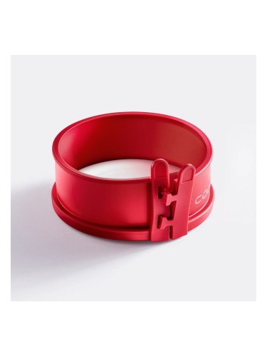 Силиконова форма COOX с порцеланова основа в червен цвят - Ø12 х h4 см