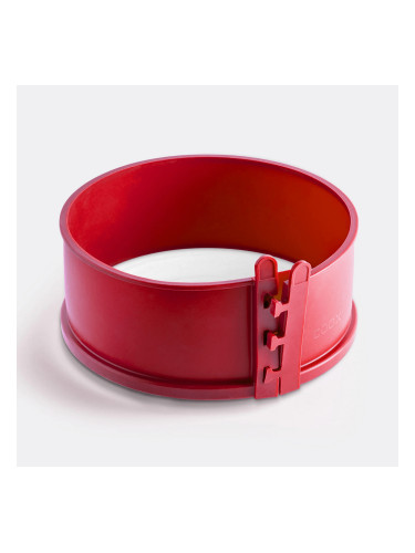 Силиконова форма COOX с порцеланова основа в червен цвят - Ø18 х h7 см