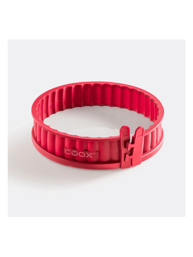 Силиконова форма за киш COOX с порцеланова основа в червен цвят - Ø18 х h4 см