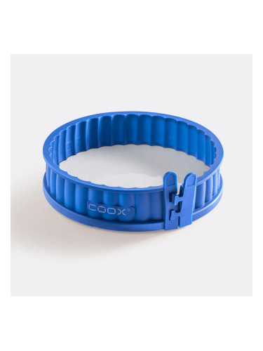 Силиконова форма за киш COOX с порцеланова основа в син цвят - Ø18 х h4 см