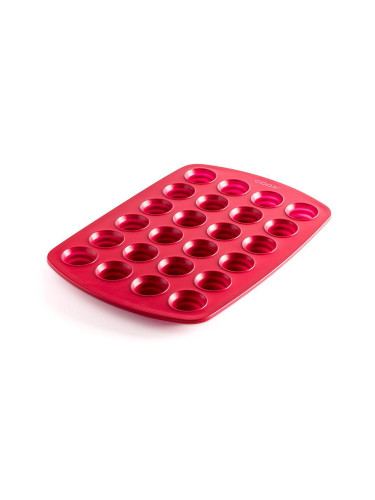Форма за 24 мини мъфини или бонбони COOX в червен цвят - 39 х 26,5 х h2,6 см