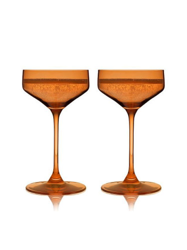Комплект от 2 бр. чаши за коктейли купе VISKI NOUVEAU в цвят кехлибар - 192 мл