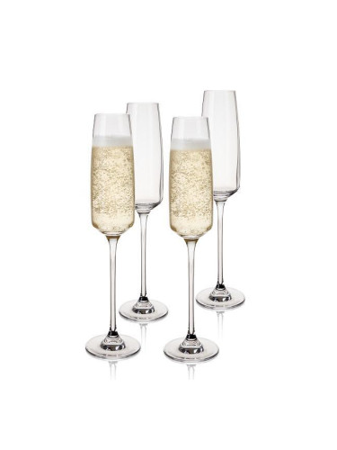Комплект от 4 бр. чаши за шампанско VISKI JULIEN кристални - 170 мл