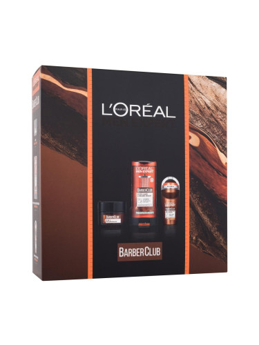 L'Oréal Paris Men Expert Barber Club Подаръчен комплект балсам за брада Barber Club 3 in 1 Beard Balm 50 ml + душ гел Men Expert Barber Club Body, Hair & Beard Wash 300 ml + дезодорант Men Expert Barber Club 48H Protective Deodorant 50 ml увредена кутия