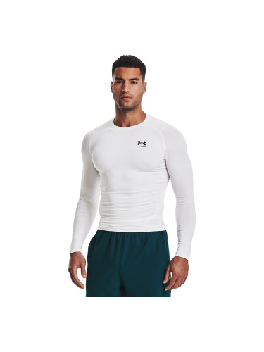 Тениска Under Armour Hg Armour Comp LS White/ Black XL