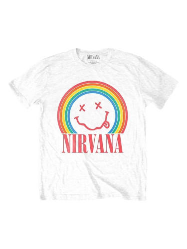 Nirvana Риза Happy Face Rainbow Unisex White M