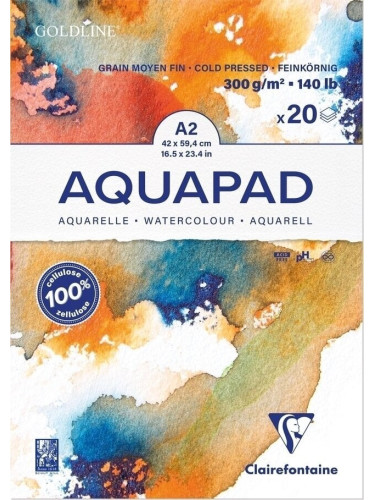 Clairefontaine Goldline Aquapad Glued Pad Скицник A2 300 g