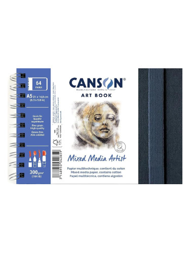 Canson Book Wire Bound Short Side Скицник A5 300 g Пейзаж