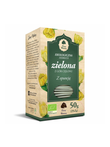 Зелен чай с бодлива круша БИО, 25 филтърни пакетчета х 2 g | Dary Natury