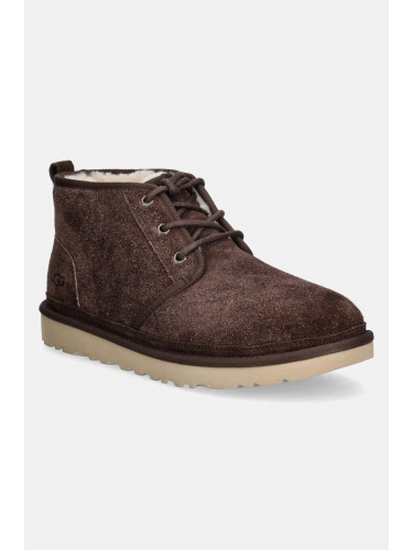 Велурени обувки UGG Neumel Shaggy Suede в кафяво 1158219-BCDR