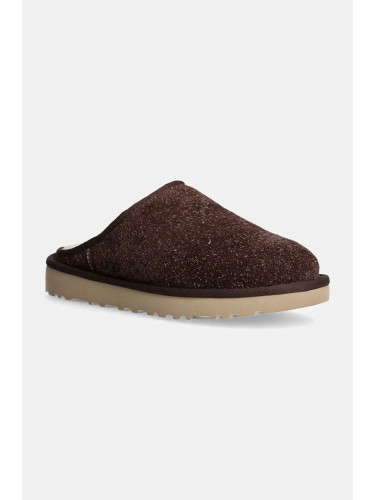 Велурени чехли UGG Classic Slip-On Shaggy Suede в кафяво 1153104-BCDR