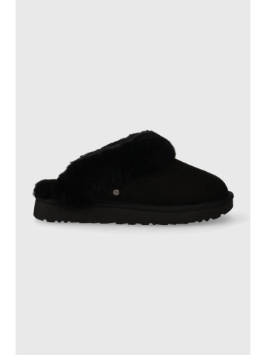 Велурени чехли UGG Classic Slipper II 1130876 BLK в черно