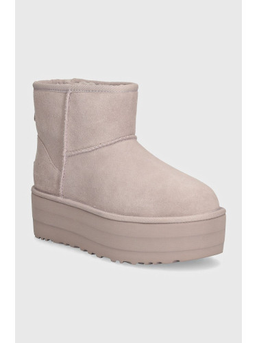 Велурени апрески UGG Classic Mini Platform в лилаво 1134991-PSK