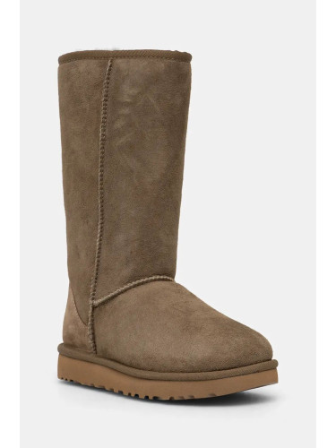 Велурени апрески UGG Classic Tall II в зелено 1016224-ALP