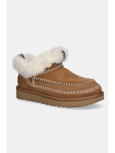 Велурени апрески UGG Classic Ultra Mini Alpine в кафяво 1158224-CHE