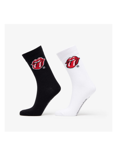 Urban Classics Rolling Stones Tongue Socks 2-Pack Black/ White 39-42