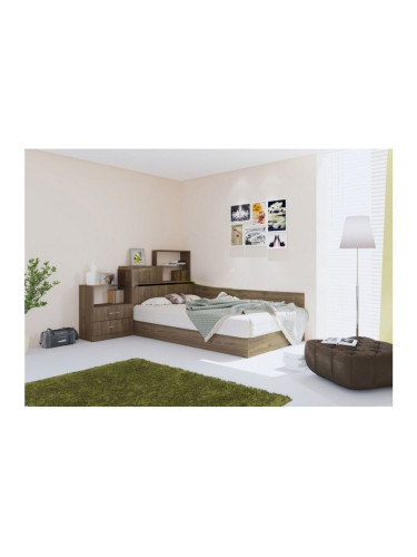 Спалня комплект модел 55 / 7032, за матрак 120/190, 2 цвята, с повдигащ механизъм