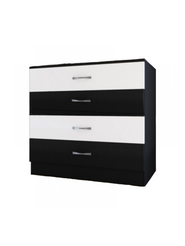 Скрин Мебели Богдан модел 3013, Черно и Бяло, 4 чекмеджета