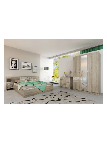 Спален комплект Модел 7000 за матрак 160/200, Сонома тъмна