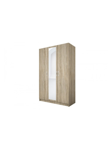 ﻿﻿﻿﻿Трикрилен гардероб Mod 1003 с огледало, Сонома тъмна