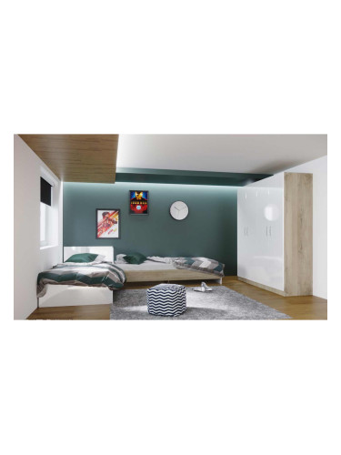 Детски спален комплект модел 7066, Сонома арвен/Бял гланц