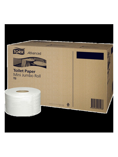 Tork Тоалетна хартия Mini Jumbo, двуплстова, 170 m, 12 броя