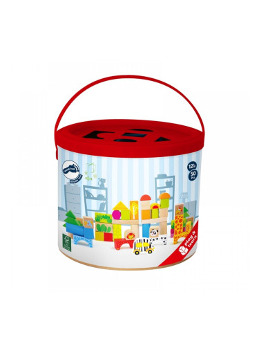 Small Foot Конструктор Зоопарк, дървен, 50 части