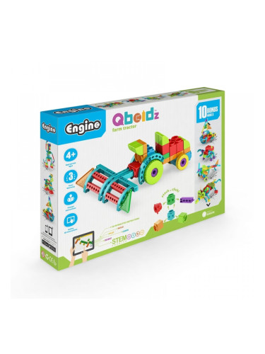 Engino Конструктор Qboidz - Селскостопански трактор, 10 в 1