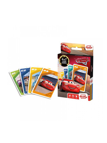 Cartamundi Карти за игра Cars, 4 в 1