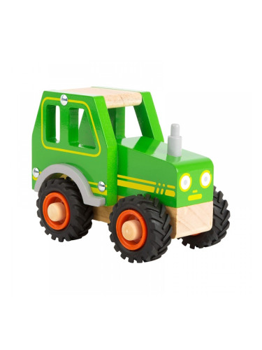 Small Foot Трактор, дървен, зелен, 13 х 7 х 10 cm