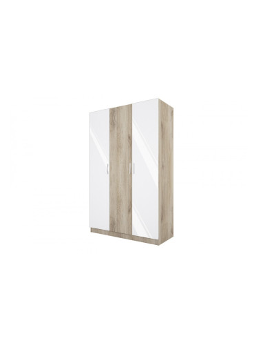 Гардероб Mod 1002, Сонома арвен с Бял гланц, 1200/525/1910