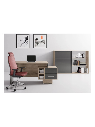 Офис комплект Mod 9092, сонома арвен 629 и сиво кобалт гланц