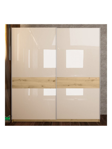 Гардероб Mod 1037, Дъб артисан и Кашмир гланц